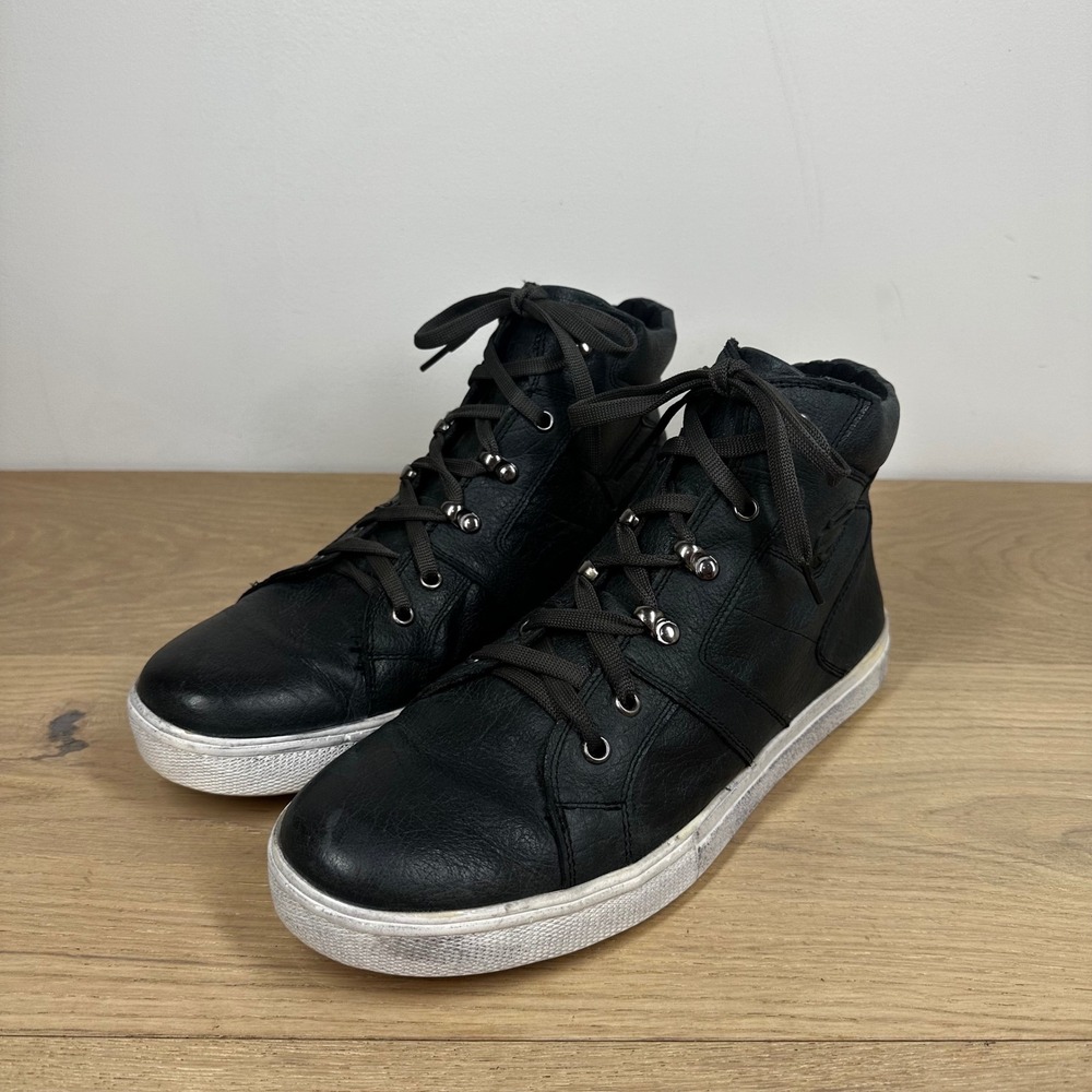 Harley-Davidson Sneakers Women 9.5 Black Leather High Top Moto Biker Lace Up